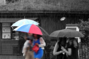 Regn på Liseberg i juni